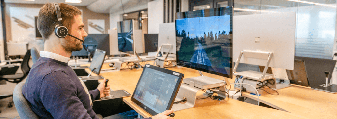 Driver training on a Nano Simulator at Bane NOR for ETCS operations.