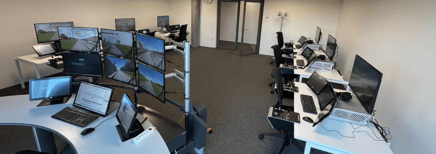 SBB training room with 22 Nano train simulators for 10 different rolling stocks